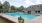 a swimming pool in a backyard
